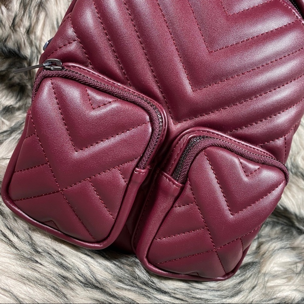 KEELY Chevron Quilted Mini Backpack Wine - Picture 5 of 12